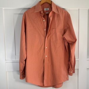 Brooks Bros 346 Men's Casual Orange Button Down Shirt